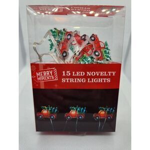 New! Sealed Red Truck Christmas Tree Mini 15 LED String Light Set Battery Power!